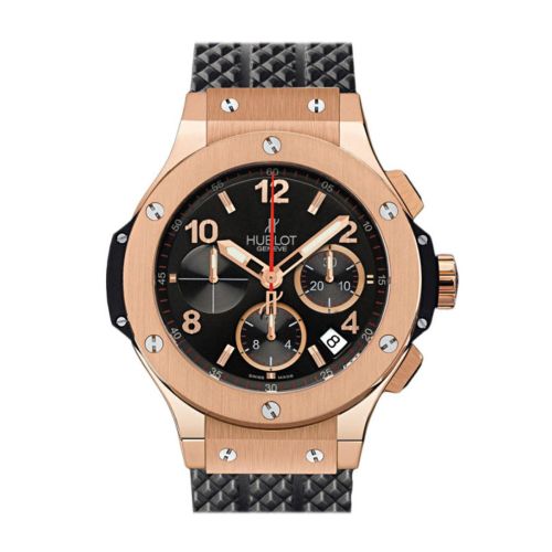 Hublot Big Bang 18kt Rose Gold Black Dial Black Rubber Men's Watch 301.PX.130.RX