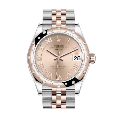 Rolex Datejust 31 Ros?? colour Roman Dial Diamond Bezel Jubilee Rose Gold Two Tone Watch 278341RBR 278341