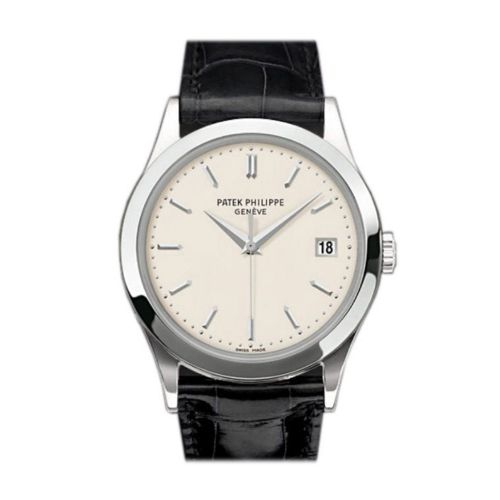 Patek Philippe Calatrava Opaline White Dial 18kt White Gold Men's Watch 5296G-010