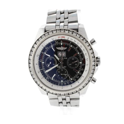 Breitling Custom Diamond Bezel Bentley 6.75 Men's Watch A4436212-B728SS