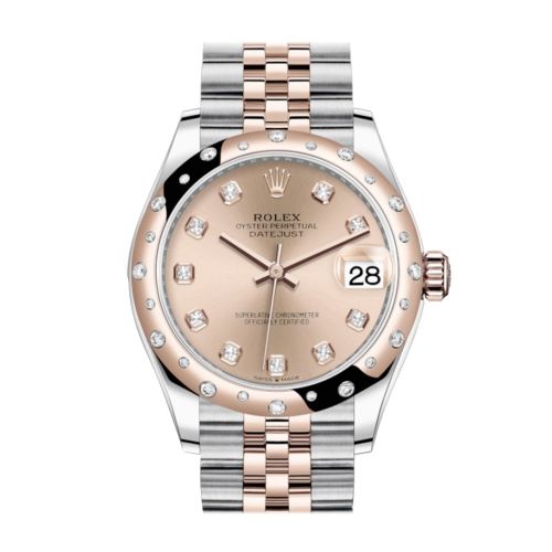 Rolex Datejust 31 Ros?? colour Diamonds Dial Diamond Bezel Jubilee Rose Gold Two Tone Watch 278341RBR 278341