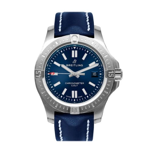 Breitling New Colt 44mm Blue Leather A17388101 C1X1