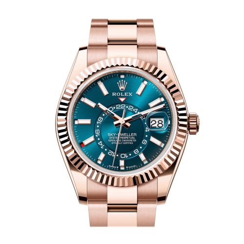 Rolex Sky Dweller 42 Blue- Green Dial Rose Gold Oyster Mens Watch 336935