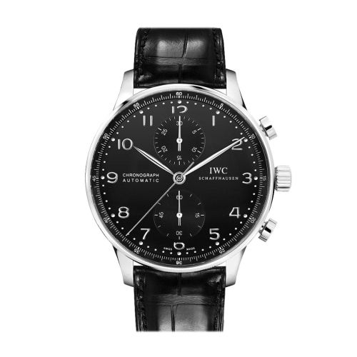 IWC Portuguese Automatic Chronograph Black Dial Men's Watch IW371447