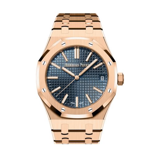 Audemars Piguet Royal Oak 41 Bleu nuit nuage 50 Dial 50th Anniversary Rose Gold 15510OR.OO.1320OR.01 DCM