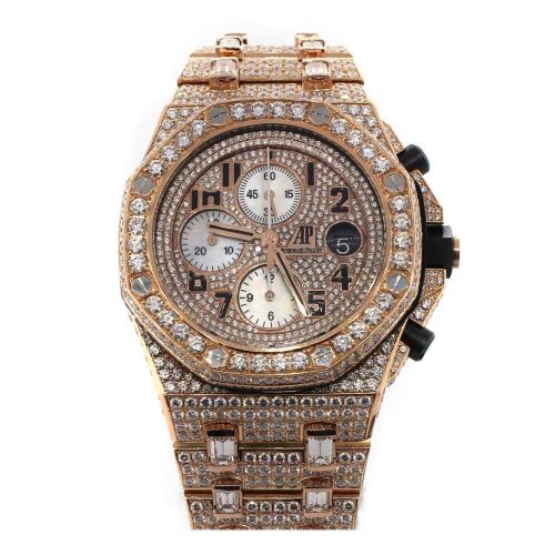 Audemars Piguet Custom Diamonds Royal Oak Offshore Chronograph Men's Watch 26470OR.OO.1000OR.01