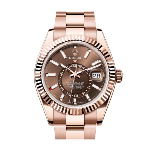 Rolex Sky Dweller 42 Chocolate Dial Rose Gold Oyster Mens Watch 336935