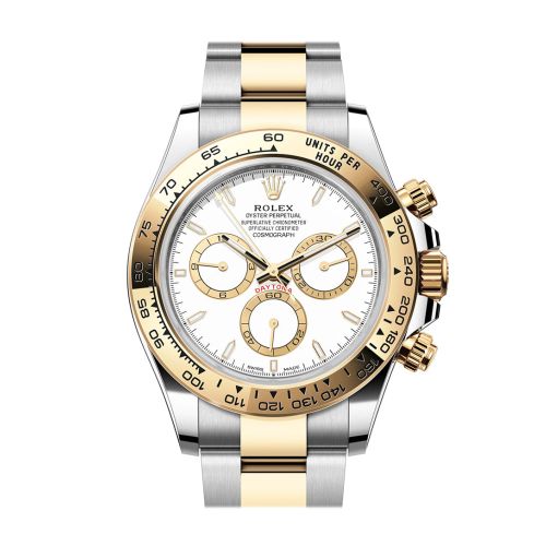 Rolex Daytona 40 White Dial Yellow Gold Stainless Steel Mens Watch 126503