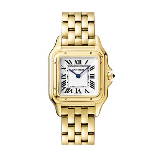 Cartier Panthere de Medium Silver Dial 18kt Yellow Gold Ladies Watch WGPN0009