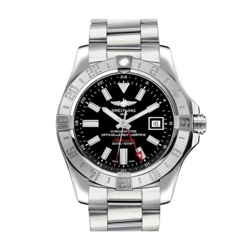 Breitling Avenger II GMT Black Stick Dial Steel Men's Watch A3239011/BC35-170A