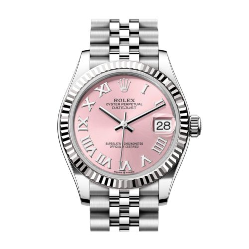 Rolex Datejust 31 Pink Roman Fluted Bezel Jubilee Ladies Watch 278274 278274-0020