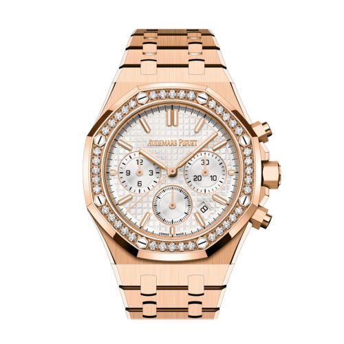 Audemars Piguet Royal Oak 38 Silver-toned dial 18-carat pink gold Watch 26715OR.ZZ.1356OR.01