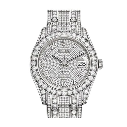 ROLEX Pearlmaster 39 Diamond Pave Dial Pearlmaster Bracelet White Gold Watch 86409RBR