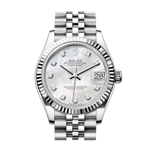 Rolex Datejust 31 Mother of pearl Diamond Dial Fluted Bezel Jubilee Ladies Watch 278274-0006