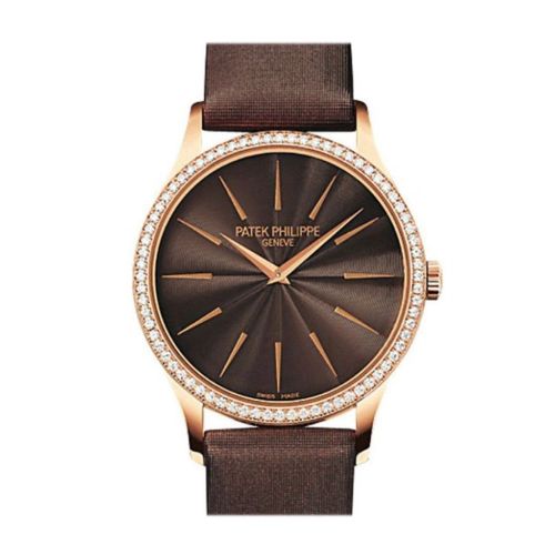 Patek Philippe Calatrava Rose Gold Brown Dial 33mm Ladies Watch 4897R-001