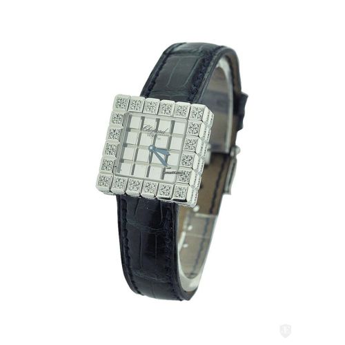 Chopard Ice Cube Mirror Dial Square Ladies Quartz Watch 136815-1001