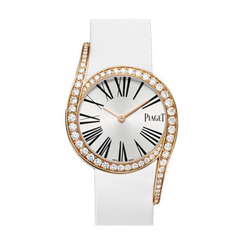 Piaget Limelight Silver Dial 18kt Rose Gold Diamond Ladies Watch GOA38161