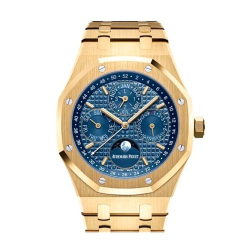 Audemars Piguet Royal Oak 41mm Blue Dial 18K Yellow Gold Men's Watch 26574BA.OO.1220BA.01