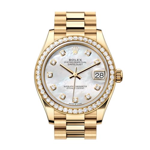 Rolex Datejust 31 Mother Of Pearl Dial Diamond Bezel Yellow Gold Ladies Watch 278288RBR 278288RBR-0006