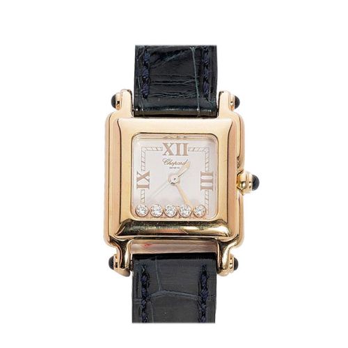 Chopard Mini Happy Sport Square Yellow Gold White 276851/0001