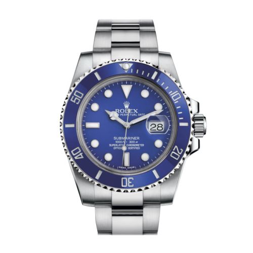 Rolex Submariner Date 18K White Gold Blue Dial Mens Watch 116619LB 116619