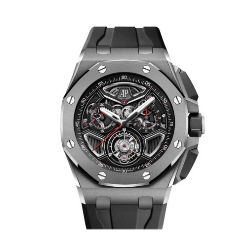 Audemars Piguet Royal Oak Offshore 43 Black inner bezel, openworked dial Black rubber strap Watch 26622TI.GG.D002CA.01