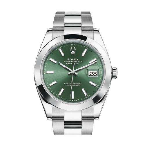 Rolex Datejust 41 Green Stick Dial Oyster Men's Watch 126300 126300-0019