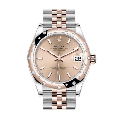 Rolex Datejust 31 Ros?? colour Dial Diamond Bezel Jubilee Rose Gold Two Tone Watch 278341RBR 278341