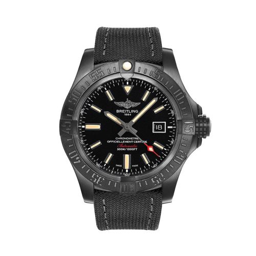 Breitling Avenger Blackbird Black Fabric Men's Watch V1731010-BD12