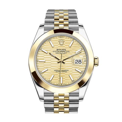 Rolex Datejust 41 Champagne Dial 18k Yellow Gold Jubilee Oyster Men's Watch 126303