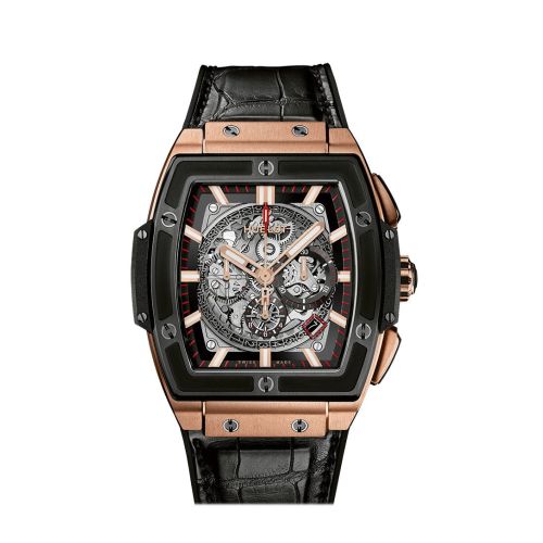 Hublot Spirit Of Big Bang Square Skeleton Dial Black Rubber Band Automatic 45 Men's Watch  601.OM.0183.LR