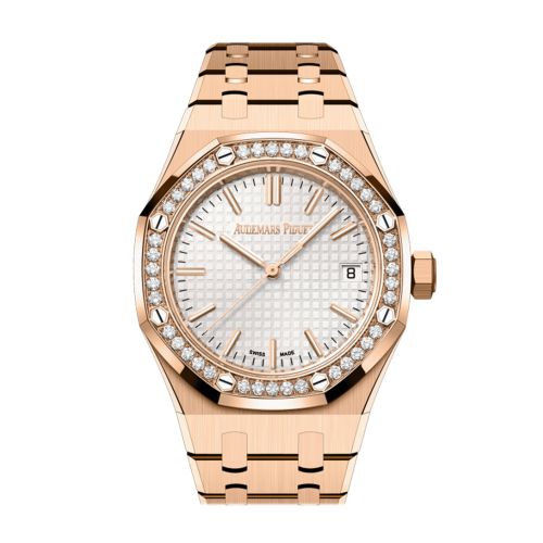 Audemars Piguet Royal Oak 37 Silver-toned dial 18-carat pink gold Watch 15551OR.ZZ.1356OR.01