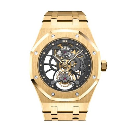 Audemars Piguet Royal Oak 41mm Tourbillon Extra- Thin Slate Grey Skeleton Dial 18K Yellow Gold Men's Watch 26513BA.OO.1220BA.01