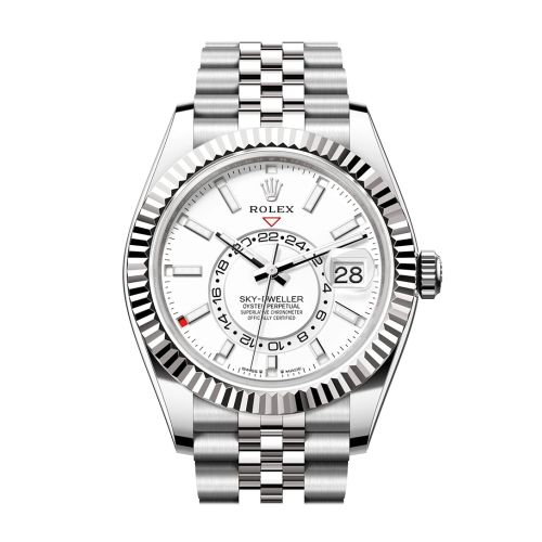 Rolex Sky Dweller 42 White Dial Stainless Steel Jubilee Mens Watch 336934