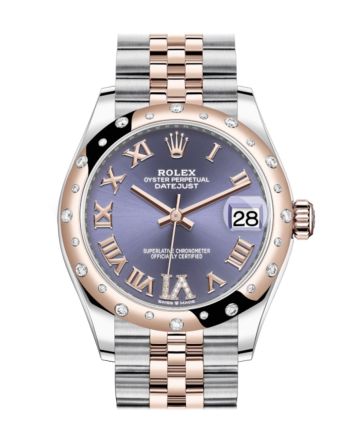 Rolex Datejust 31 Aubergine Large VI set with diamonds Dial Diamond Bezel Jubilee Rose Gold Two Tone Watch 278341RBR 278341