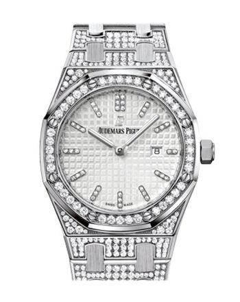 Audemars Piguet Royal Oak 33mm Silver-toned Dial Diamond White Gold Ladies 67652BC.ZZ.1262BC.01