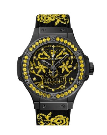 Hublot Big Bang 41mm Broderie Sugar Skull Fluo Sunflower Watch 343.CY.6590.NR.1211