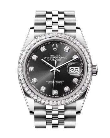 Rolex Datejust 36 Black Diamond Dial Diamond Bezel Jubilee Watch 126284RBR 126284RBR-0019