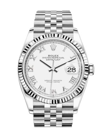 Rolex Datejust 36 White Roman Dial Automatic Jubilee Watch 126234