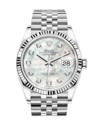 Rolex Datejust 36 White mother-of-pearl Diamond Dial Automatic Jubilee Watch 126234