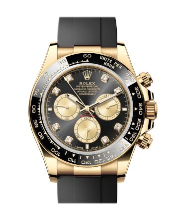 Rolex Daytona 40 Black Golden Diamond Dial Yellow Gold Mens Watch 126518LN