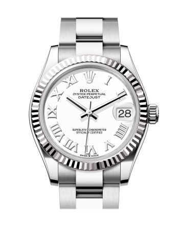 Rolex Datejust 31 White Roman Dial Fluted Bezel Ladies Watch Fluted Bezel Ladies Watch278274 278274-0009