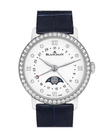 Blancpain Ladies Villeret SS Moonphase With Diamond Bezel 6106-4628-55A