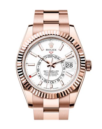 Rolex Sky Dweller 42 White Dial Rose Gold Oyster Mens Watch 336935