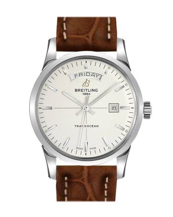 Breitling Transocean Day Date Brown Leather A4531012