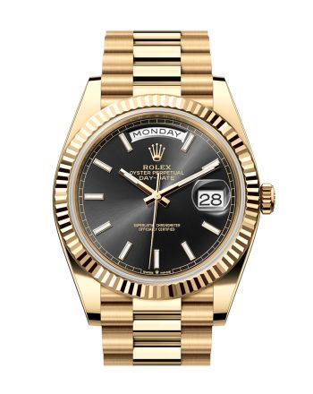 Rolex Day-Date 40 Black Dial 18K Yellow Gold President Men's Watch 228238