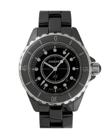 Chanel J12 Diamonds Black Ceramic Ladies Watch H1625