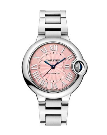 Cartier Ballon Bleu Pink Dial Stainless Steel Automatic Ladies Watch W6920100