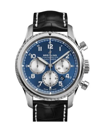 Breitling Navitimer Chrono Blue Dial Black Croc Tang AB0117131 C1P1