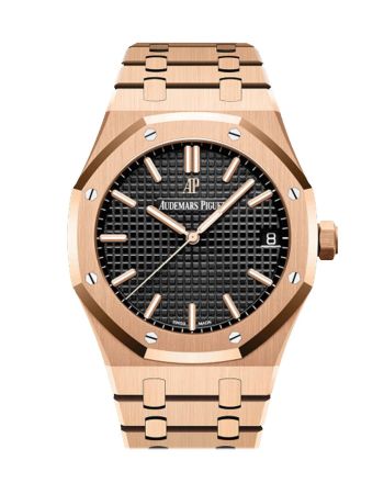 Audemars Piguet Royal Oak Black Dial Automatic Men's 18kt Rose Gold Watch 15500OR.OO.1220OR.01 DCM